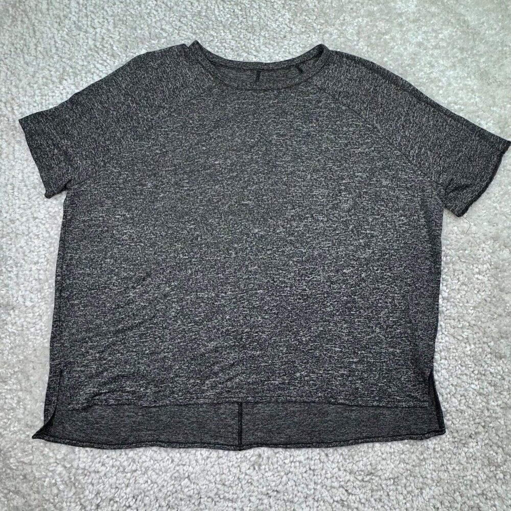 Rag & Bone Marled Black Knit Short Sleeve Shirt